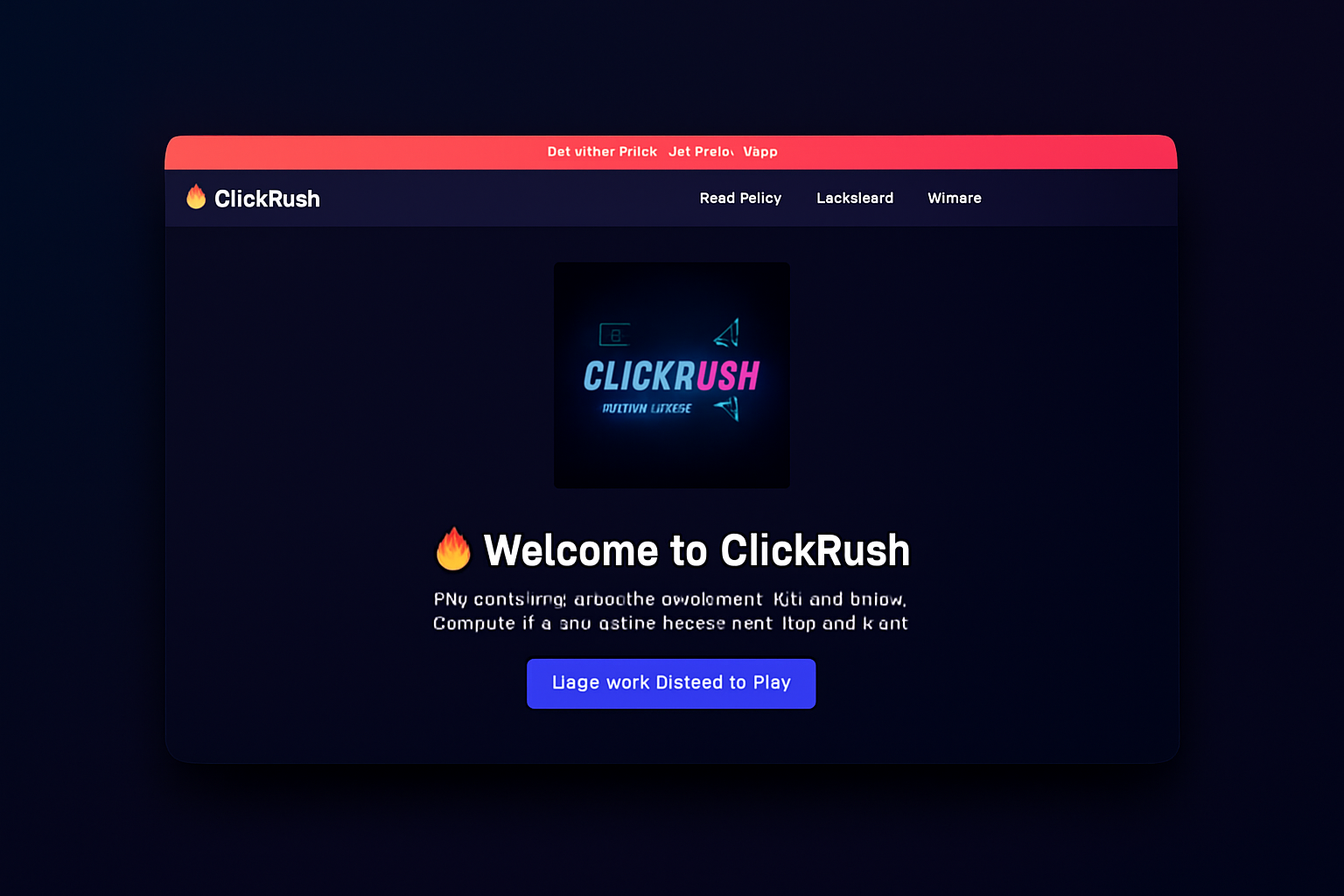 ClickRush game screens