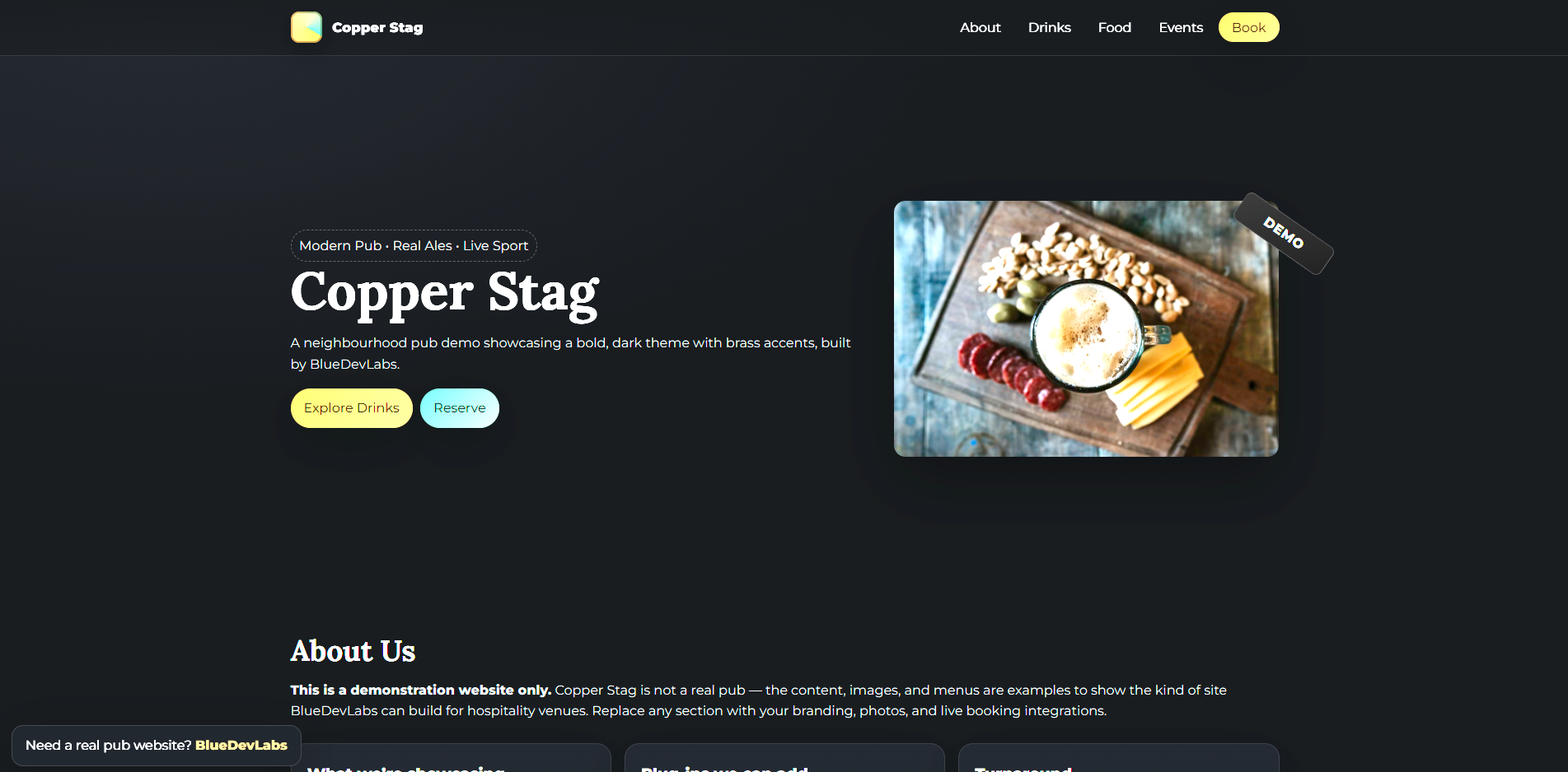 Copper Stag demo site